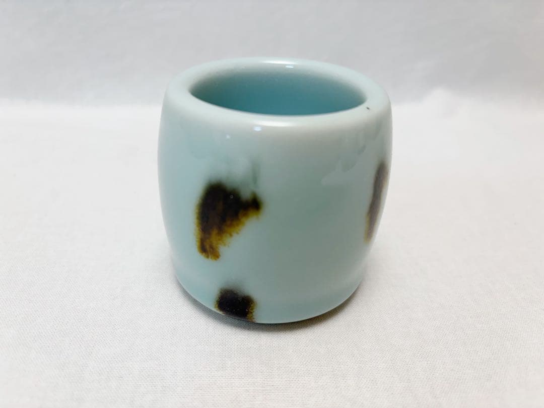 ほぼ未使用 茶道具 平安祥堂造 飛青瓷 台子 皆具 陶印 杓立て 建水蓋置水指