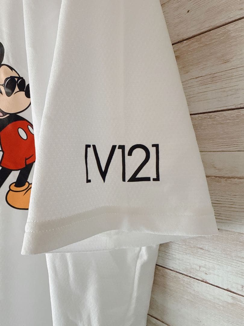 V12 ミッキーマウス ゴルフ モックシャツ コラボ シャツ ゴルフウェア