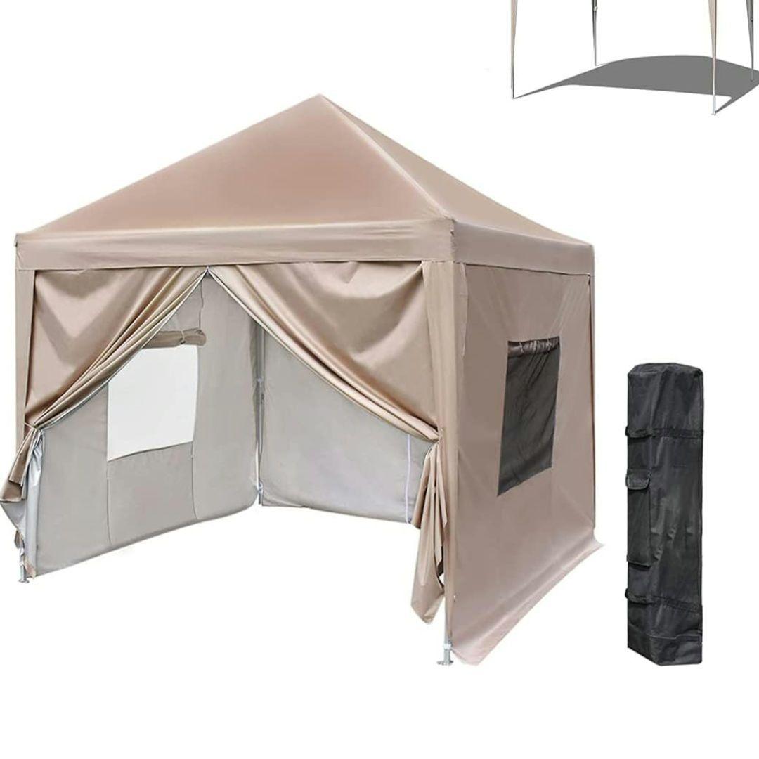 ポール式テント 約3m x 3m ベージュ