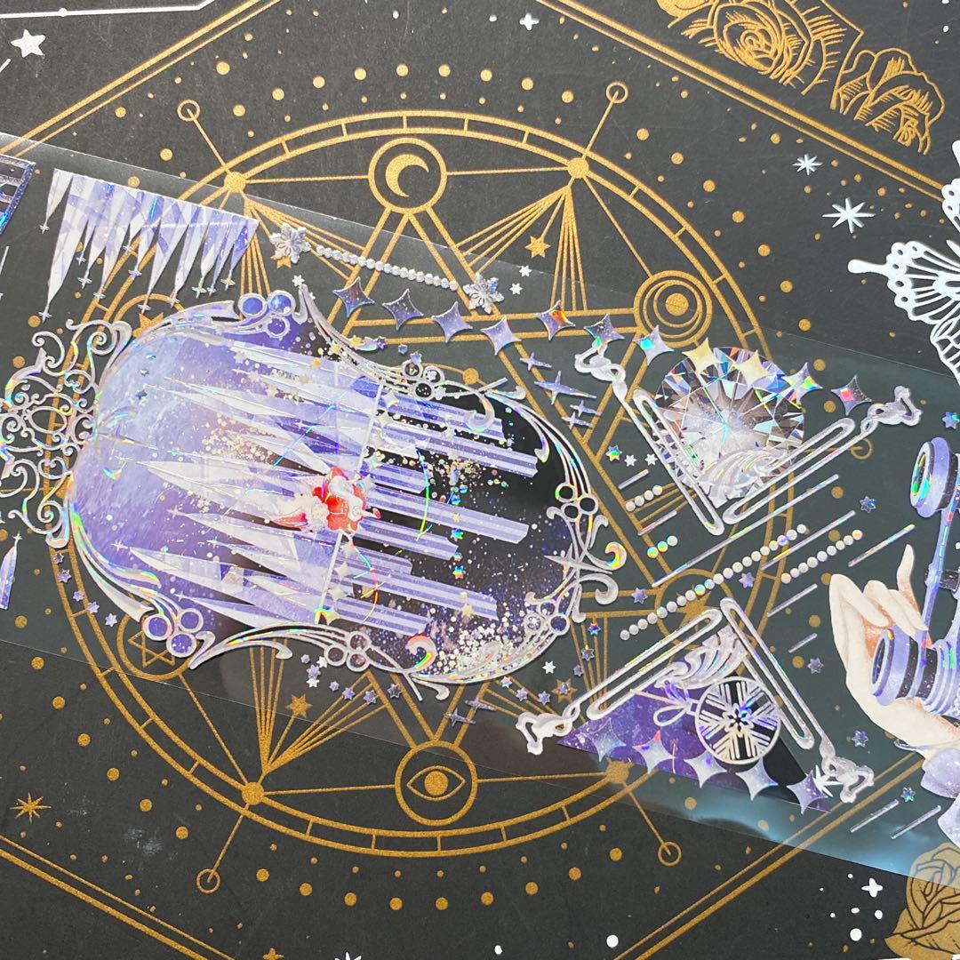 【9290】海外　マステ　中古巻　貝殻光マスキングテープ　装飾背景系　紫