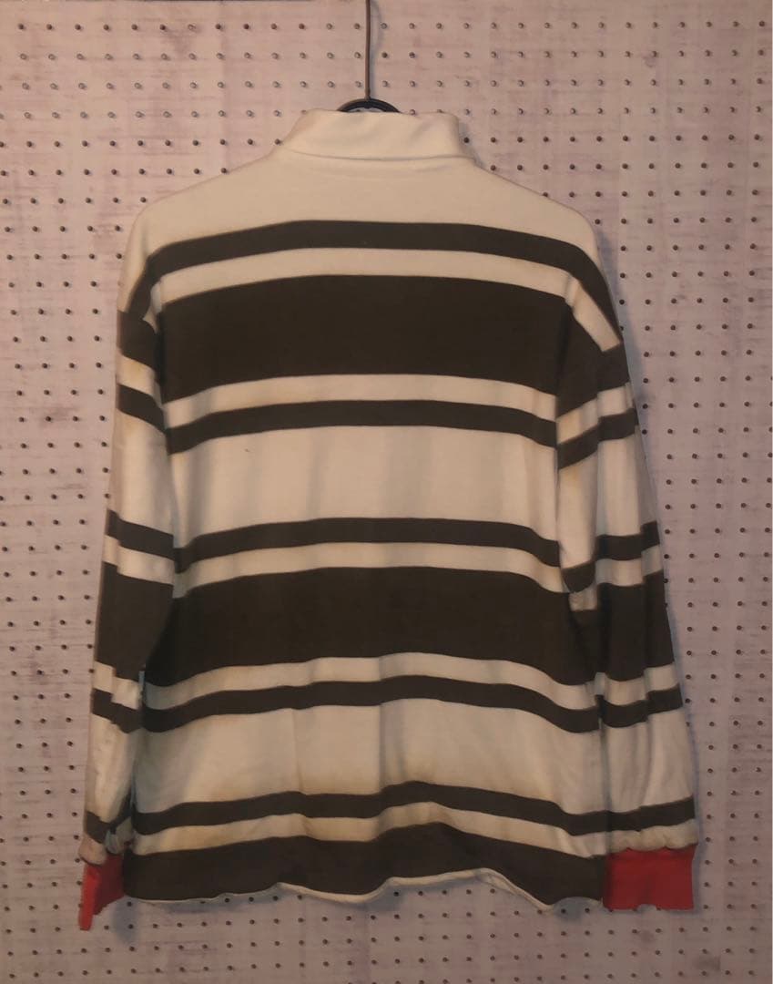 good enough ラグビーシャツ　ブラック×ホワイト×オレンジ