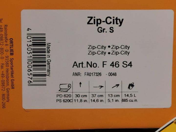 Ortlieb オルトリーブ　ジップシティーＳ(Zip-City）