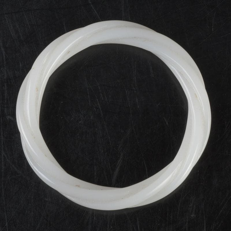 中国　玉石白玉彫刻　玉器　環　装飾品　V　9278E