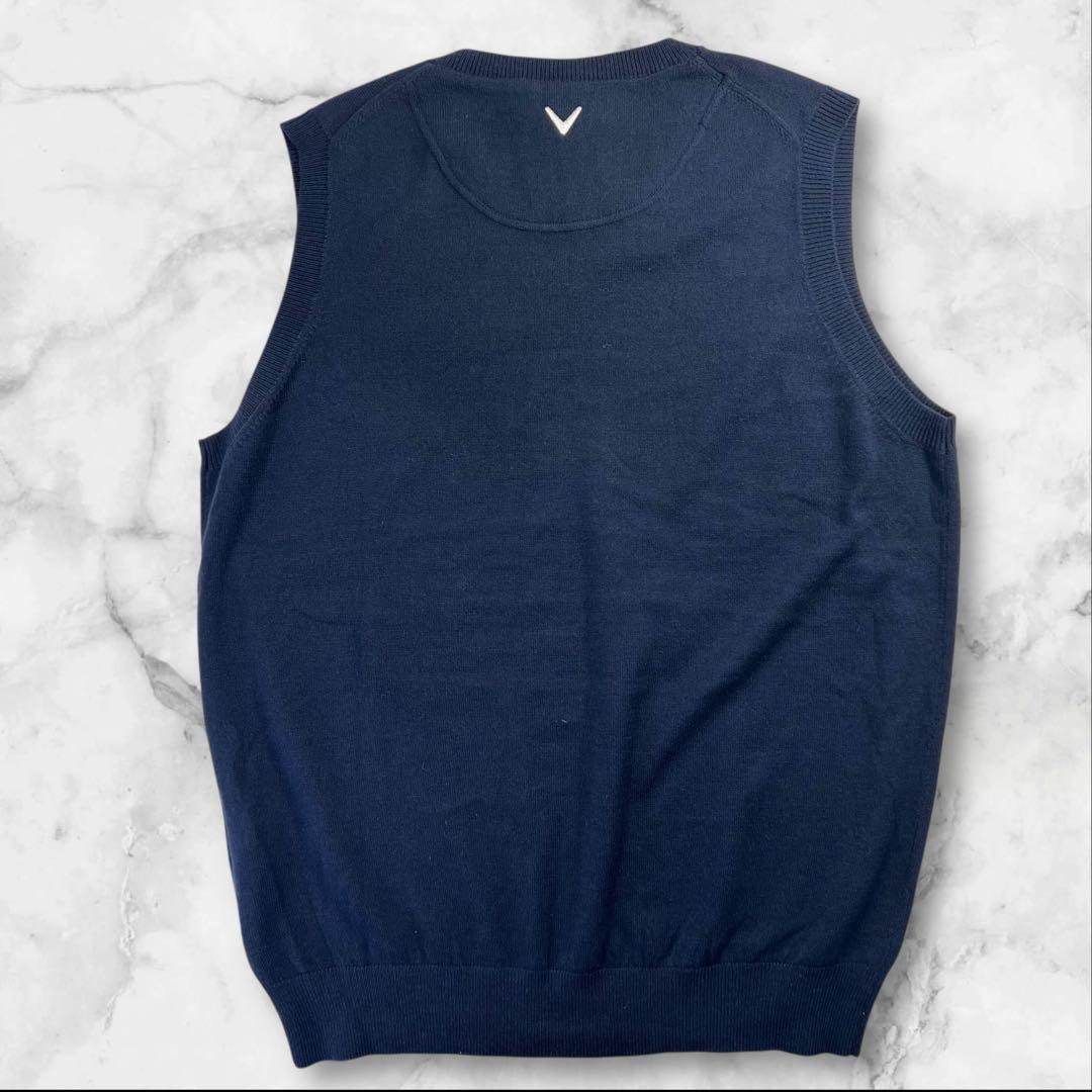 新品 Callaway ゲームニットベスト サイズ3L/2XL相当 ネイビー