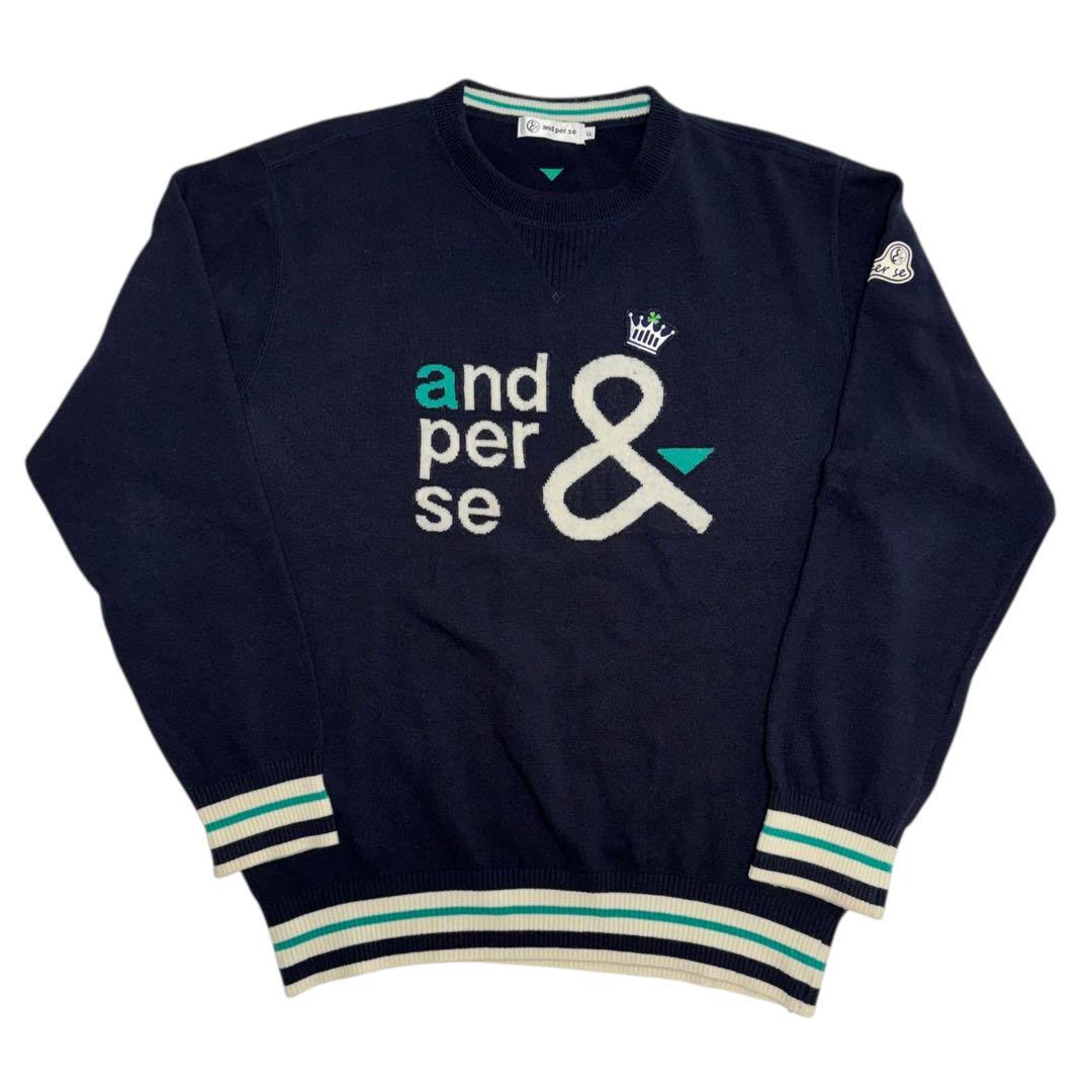 サイズLL★and per se★クルーネックニットセーター T3183