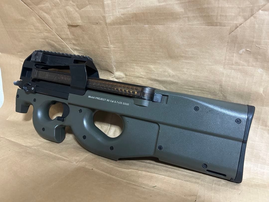 【ジャンク品】P90 電動ガン グレー サブマシンガン