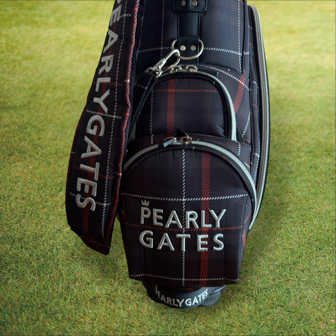 現行モデル　限定品　パーリーゲイツ　キャディバッグ　ノバチェック　ダークブラウン