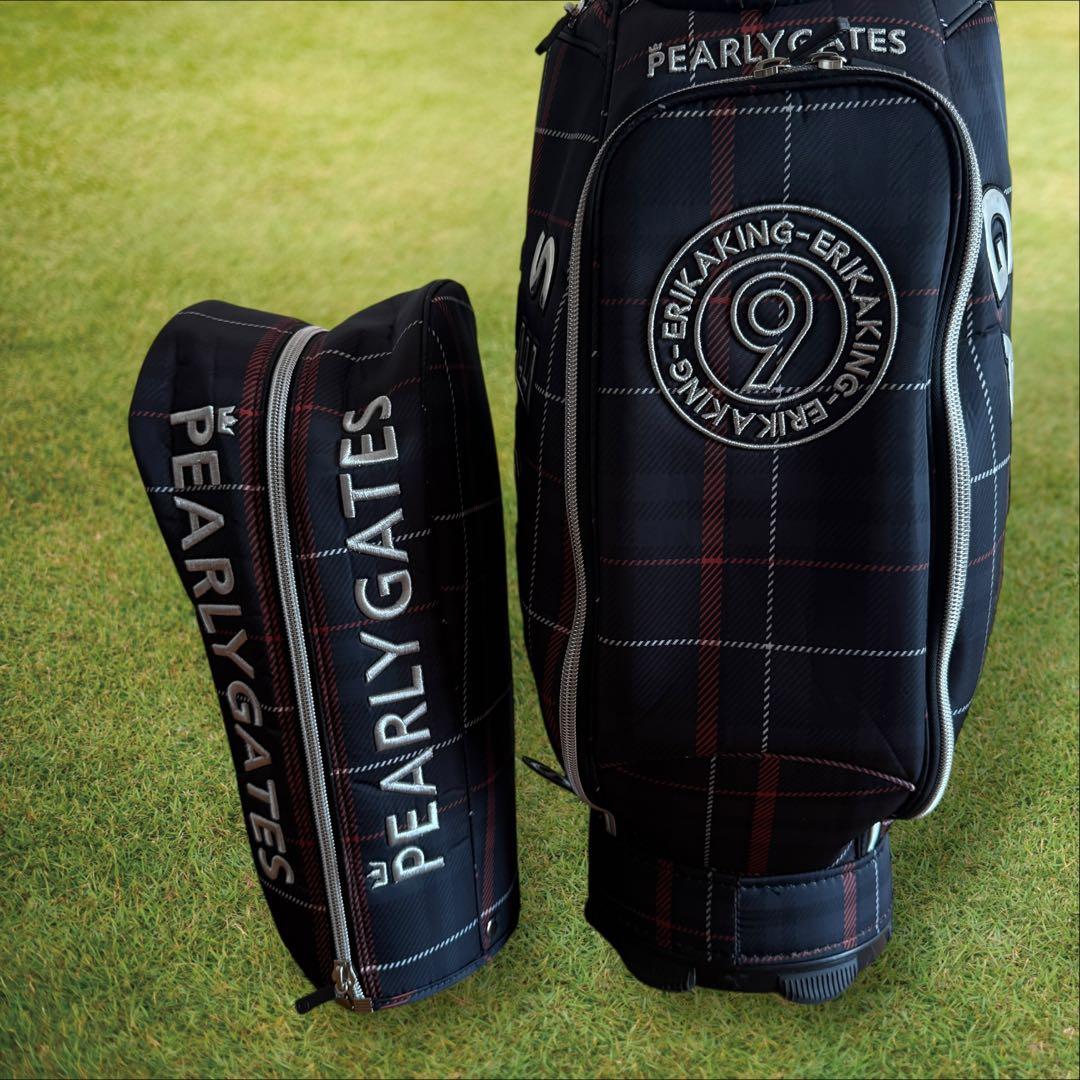 現行モデル　限定品　パーリーゲイツ　キャディバッグ　ノバチェック　ダークブラウン