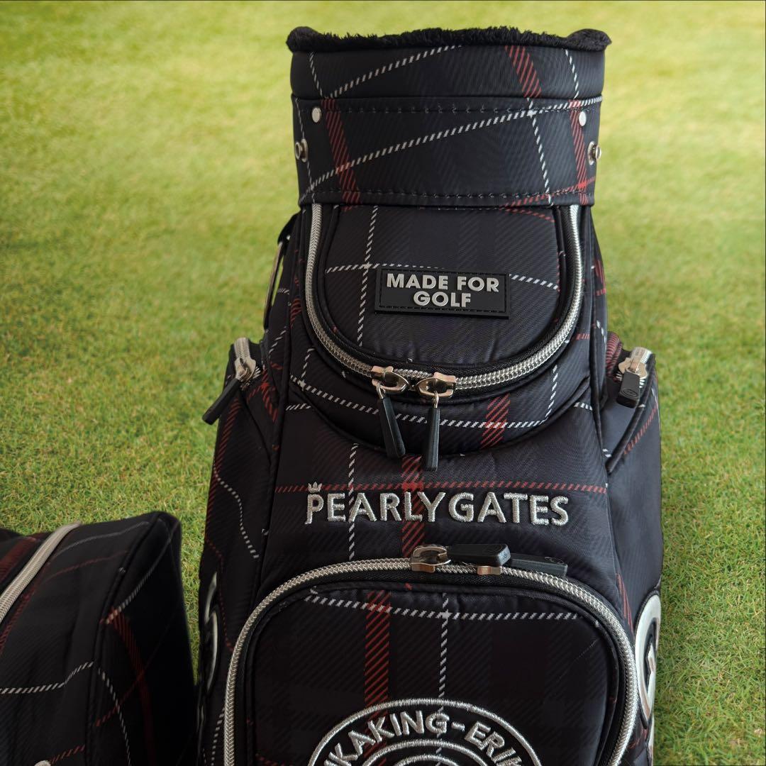 現行モデル　限定品　パーリーゲイツ　キャディバッグ　ノバチェック　ダークブラウン