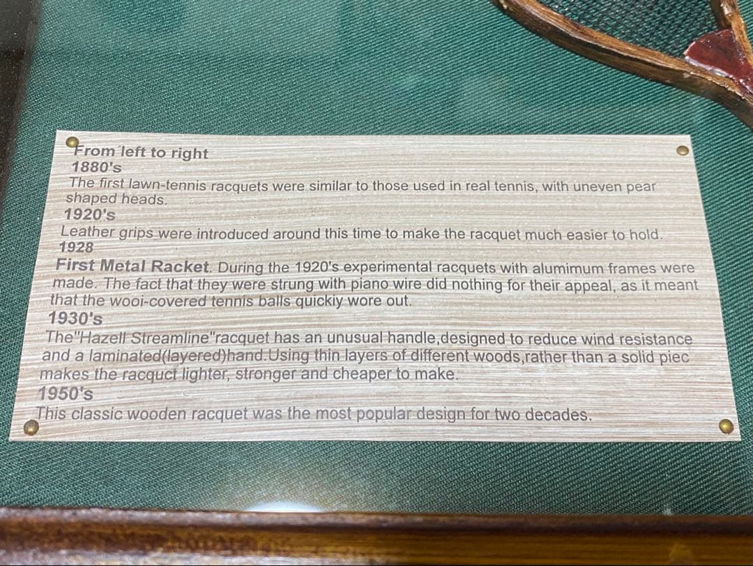 ◆激レア！テニス◆ ヴィンテージ壁掛け◆額縁◆オブジェ◆ディスプレイ◆ラケット史