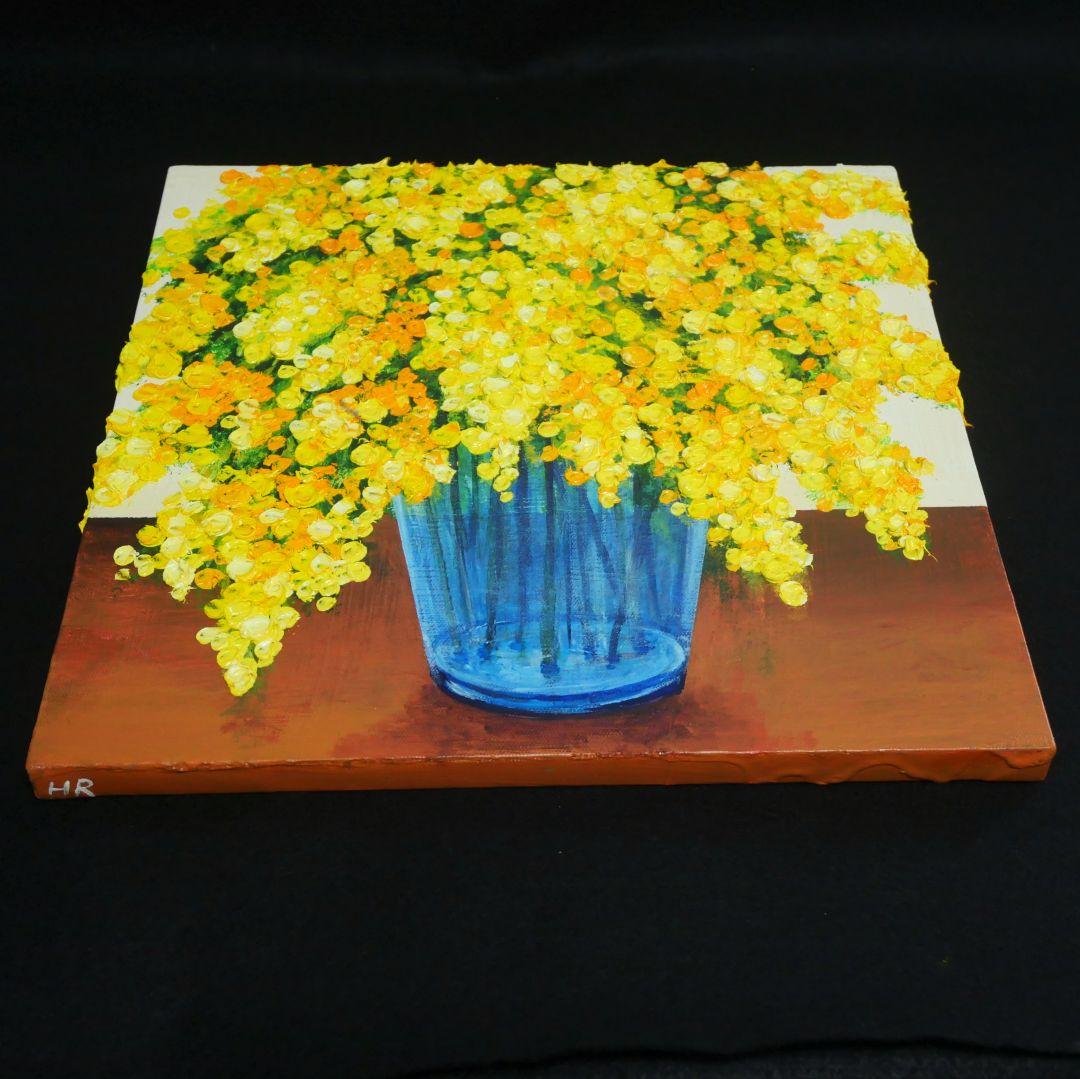 油絵 絵画 アートパネル【ミモザ】