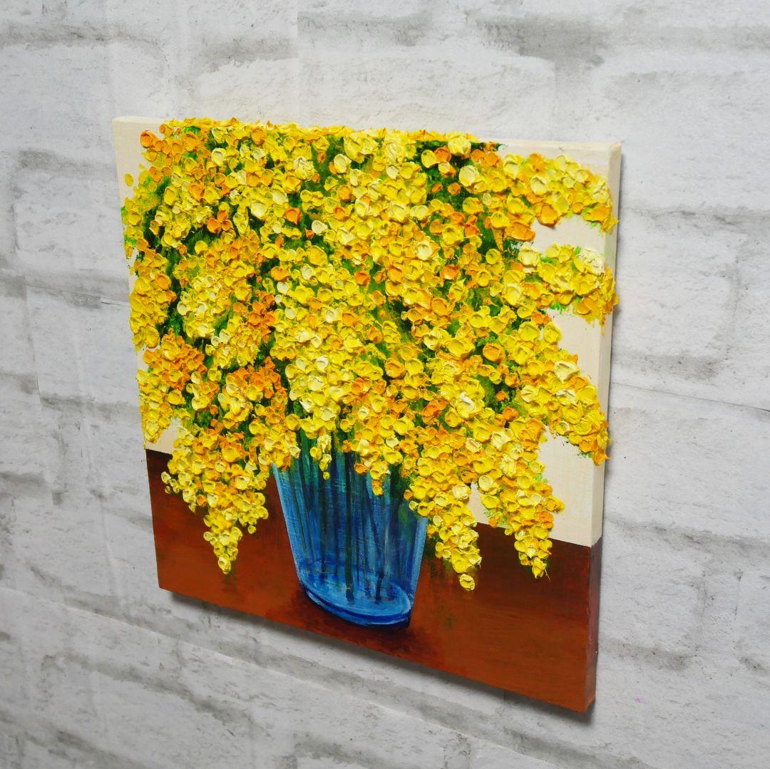 油絵 絵画 アートパネル【ミモザ】