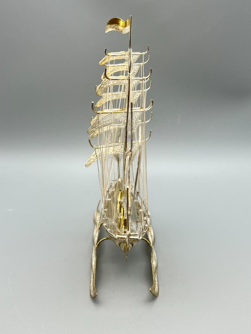 925刻印 銀製 シルバー 銀細工 船 ガラスケース ヨット重量約81g