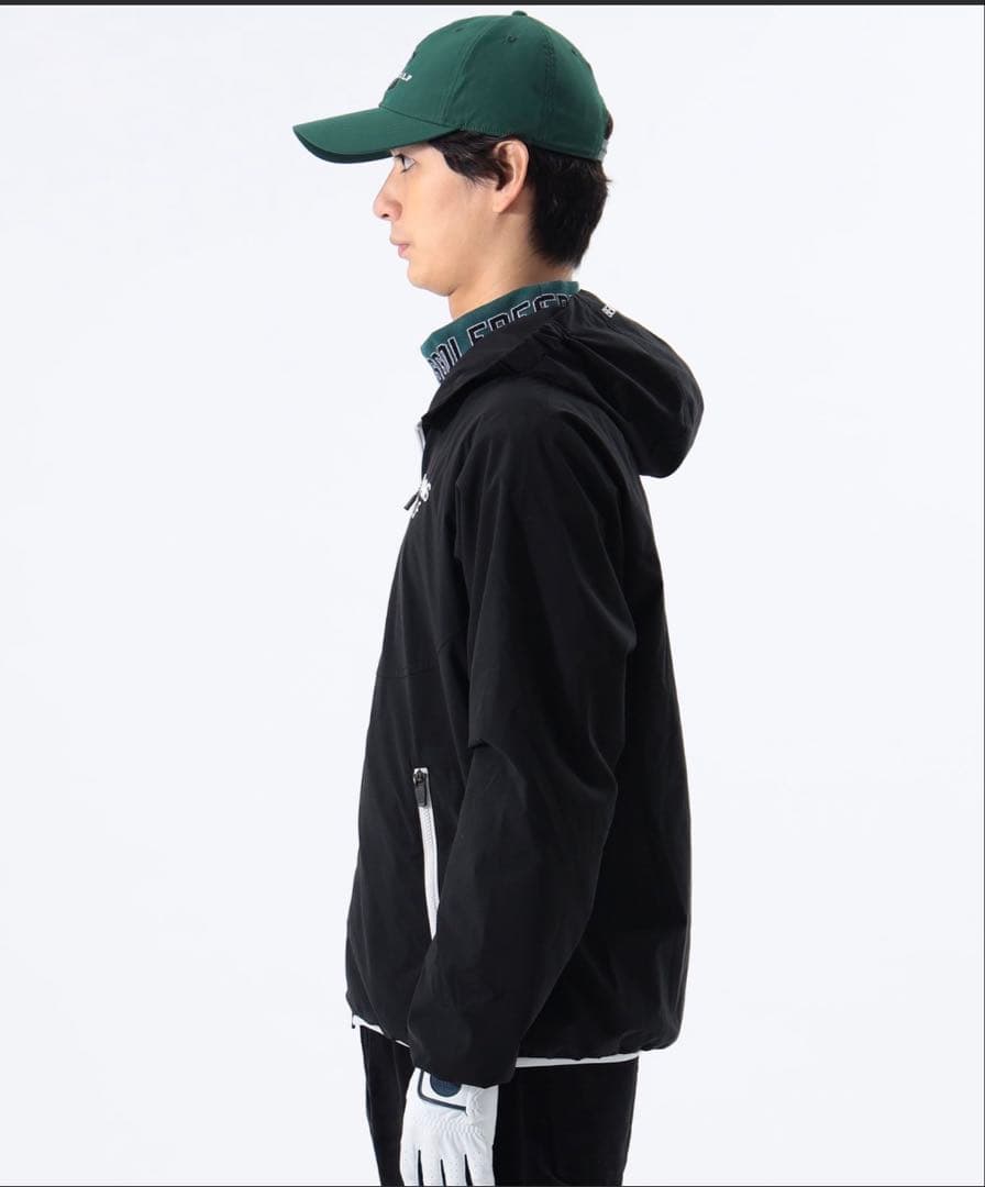 BEAMS 撥水 ストレッチフルジップフーディ ブラック