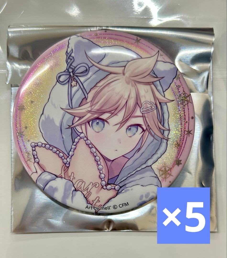 鏡音レン 39culture 大き目ホログラム缶バッジ 5点 pop 雪ミク