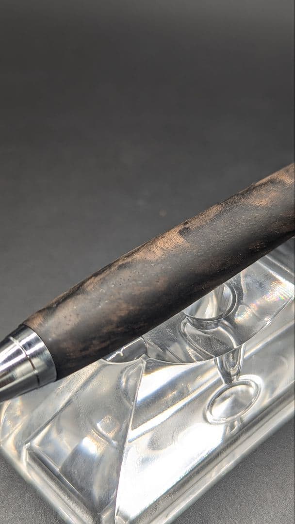 275ペン工房翌檜　極上　黒柿　孔雀杢　木軸シャーペン　木軸ボールペン