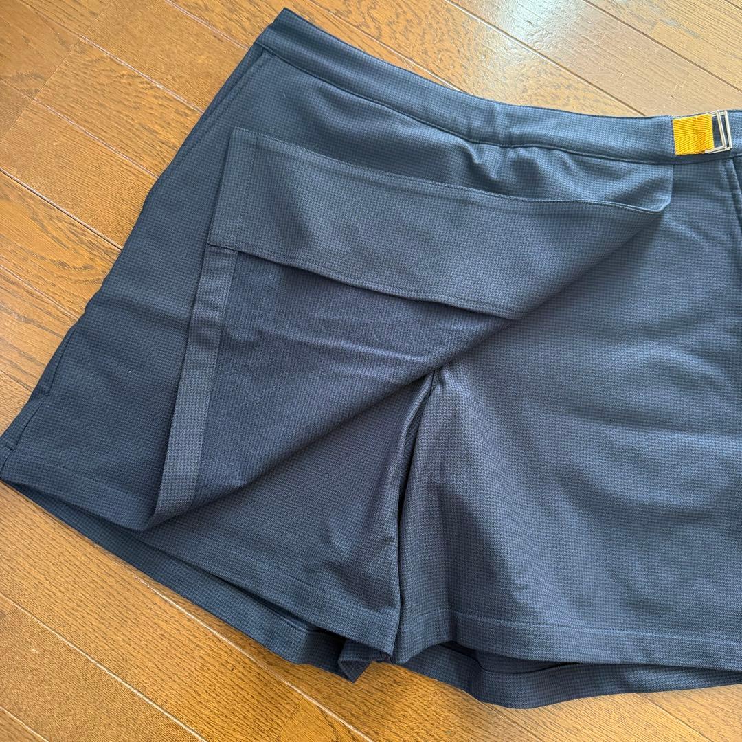 【BEAMS GOLF】ラップキュロット ネイビー 裏地付き 千鳥柄