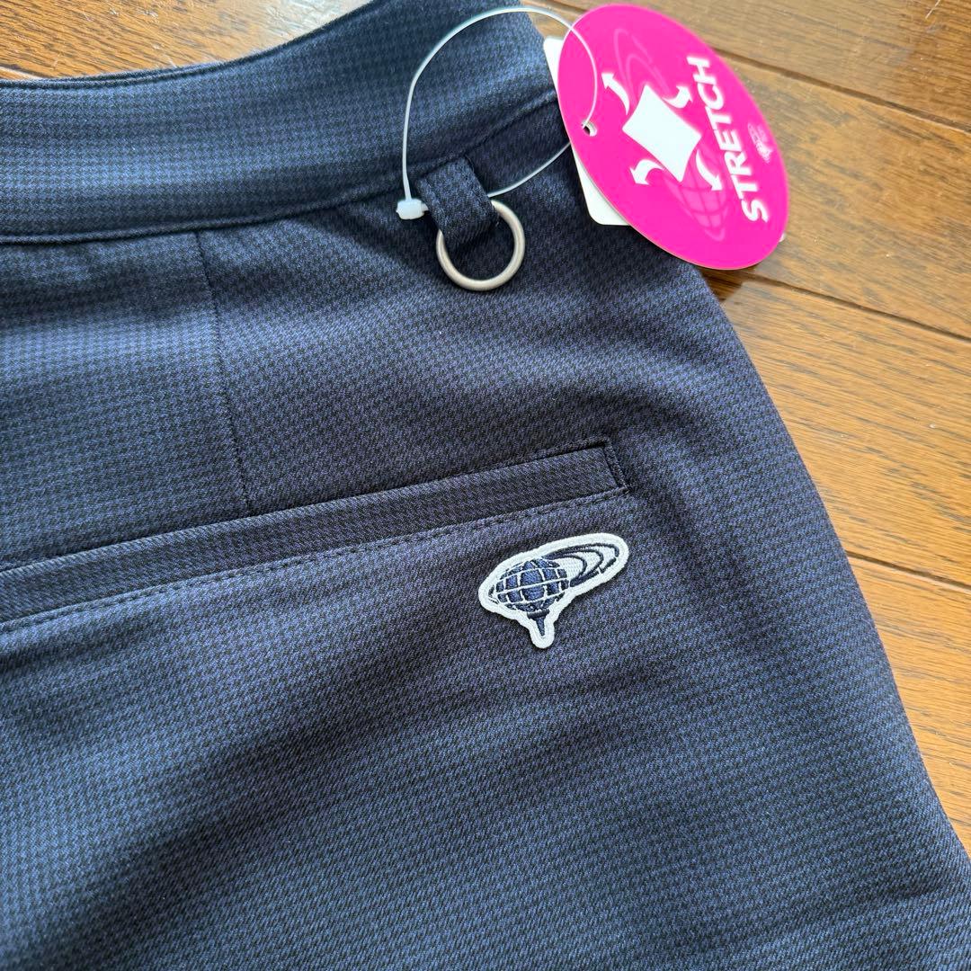 【BEAMS GOLF】ラップキュロット ネイビー 裏地付き 千鳥柄