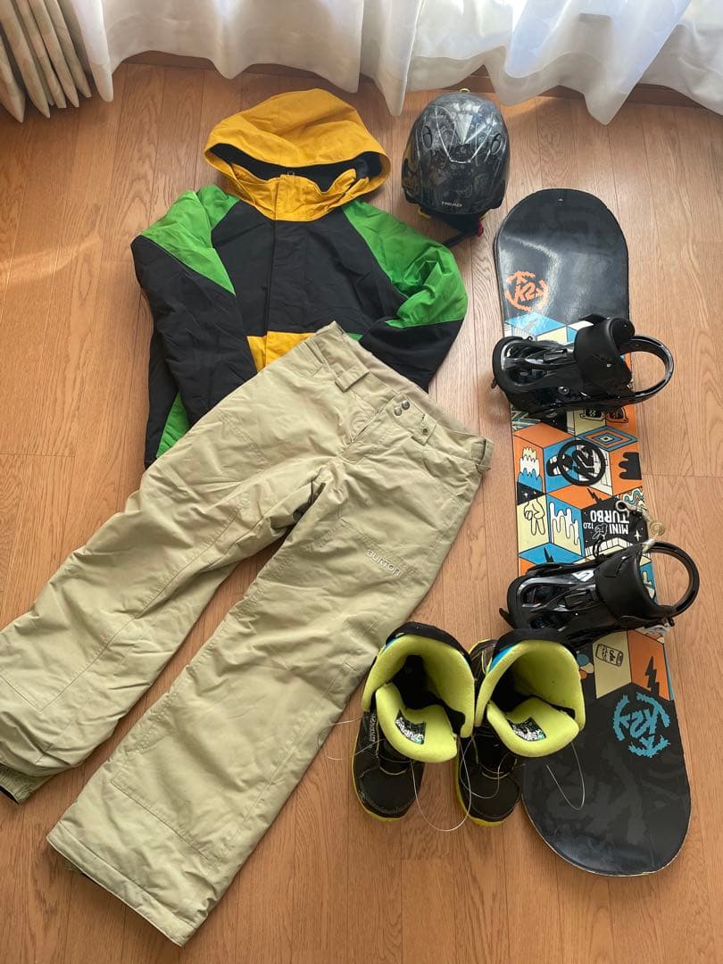 5点セットバートン上下ウェアー　Ｋ2ビンディングブーツ　ヘルメットセット