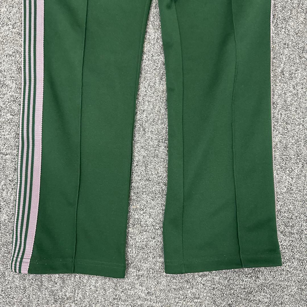 【名作カラー】Needles トラックパンツ ストレート S グリーン×ピンク蝶