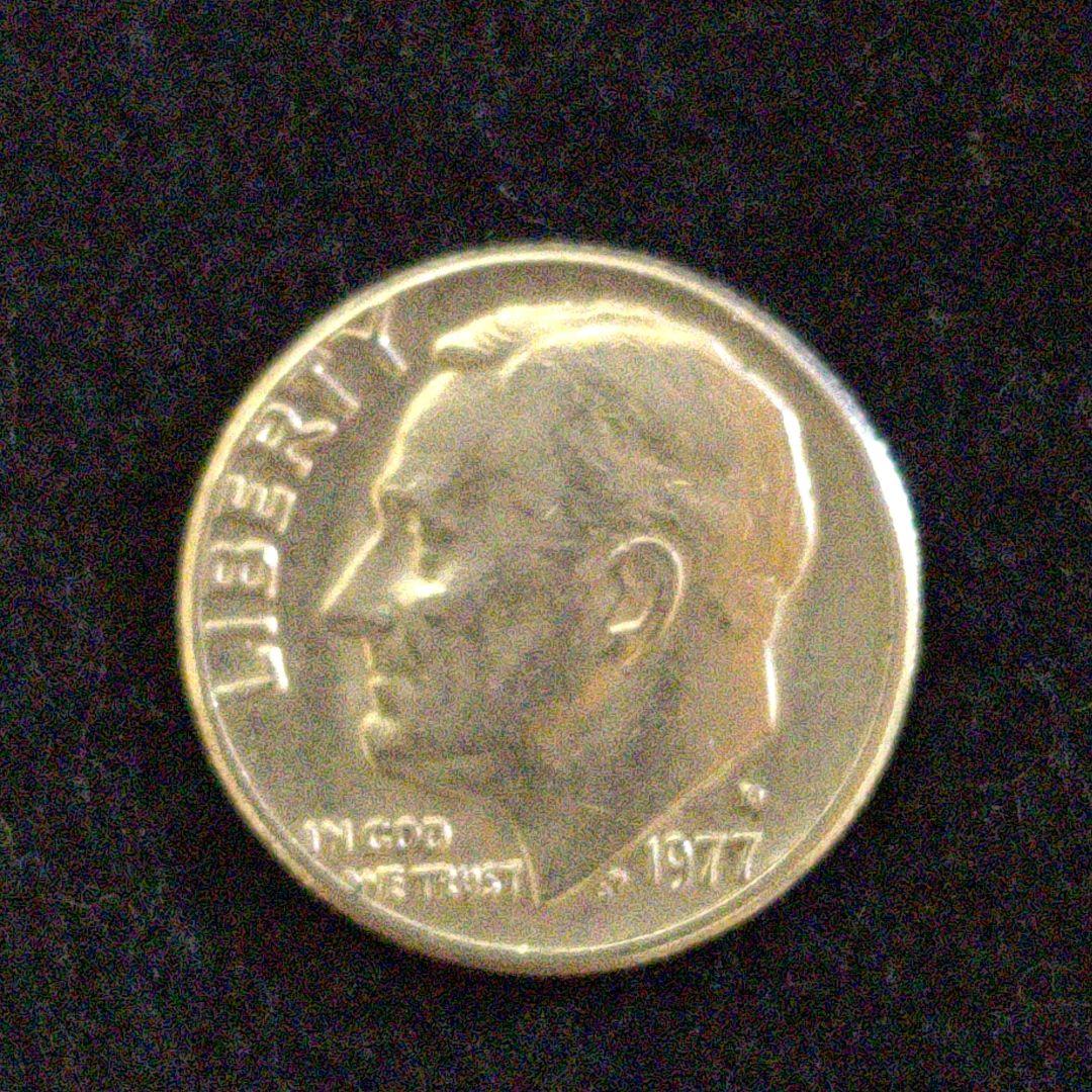 アメリカ硬貨リバティ10セント☆ケネディ1977年D&1995年D2枚美品