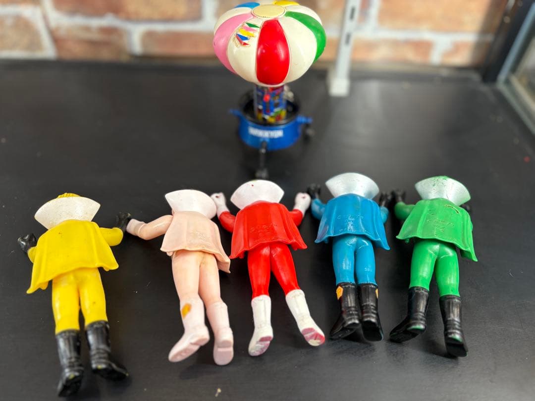 福*郎様 秘密戦隊ゴレンジャー　ソフビ　ポピー　フィギュア 5体セット当時物