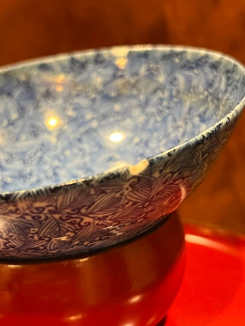 中国染付お碗東雲堂製明治？日本製お茶碗名品アンティーク唐物古美術品骨董江戸青磁