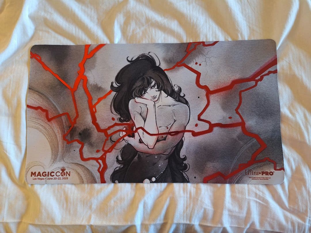 限定 peach桃子先生イラスト 稲妻　プレイマット foil