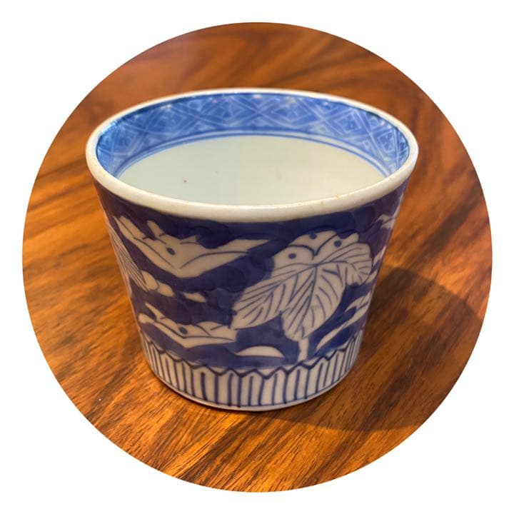 蕎麦猪口　古伊万里　藍染付