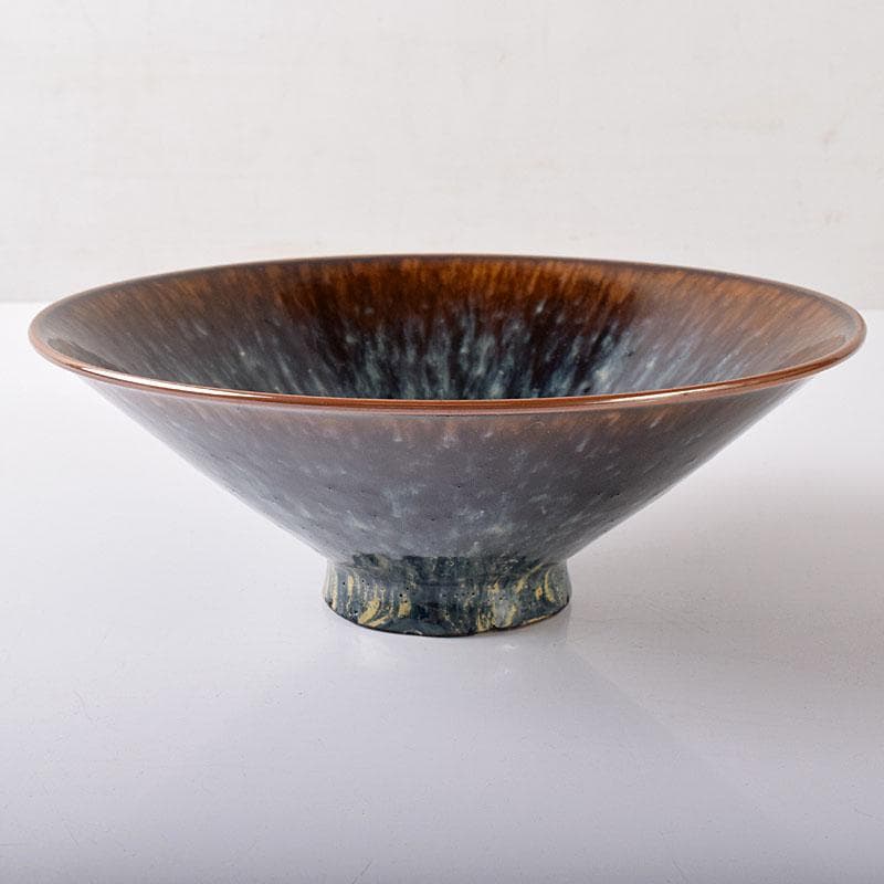 中国　南宋　建窯　兎毫盞　禾目天目茶碗　時代箱付　V　R8417