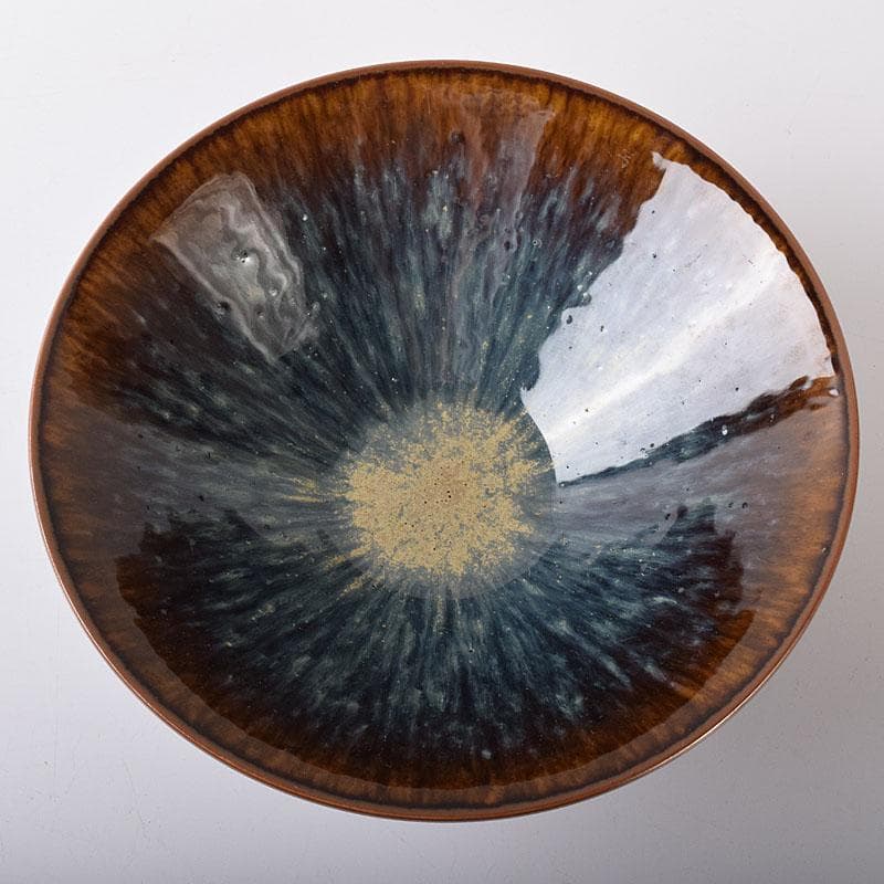 中国　南宋　建窯　兎毫盞　禾目天目茶碗　時代箱付　V　R8417