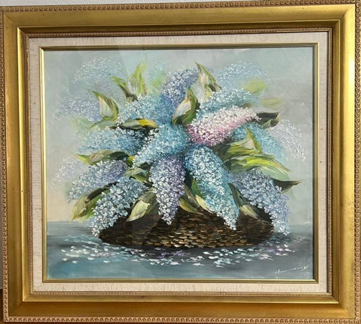 油絵　桜木稔　ライラック　絵画　油彩