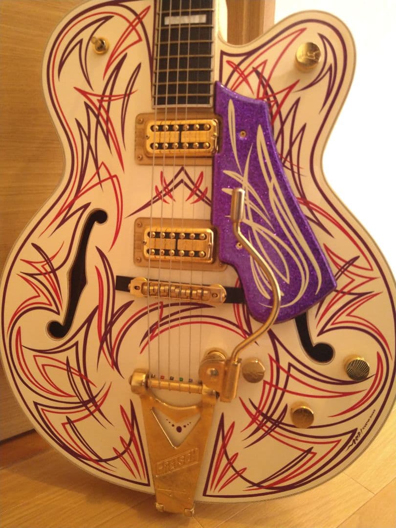 竹*様 限定大特価【ピンストライプ入り】グレッチホワイトファルコン7593カスタ