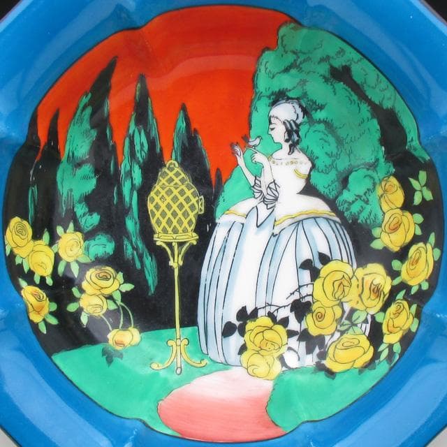 オールドノリタケ ストローリングレディ 多角ボウル 20cm