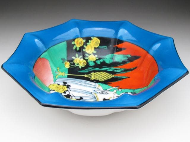 オールドノリタケ ストローリングレディ 多角ボウル 20cm