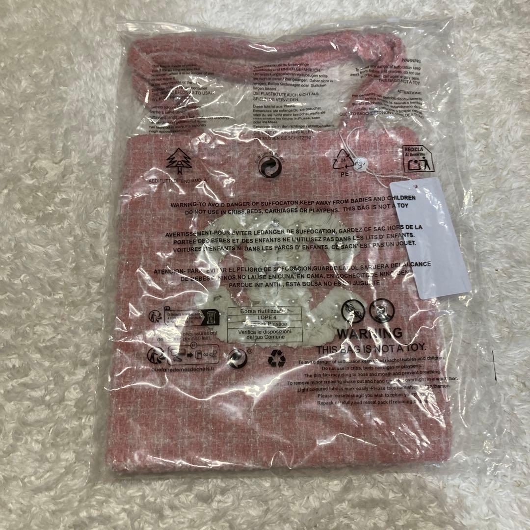 CHANEL ピンクツイードトートバッグ　シフォン