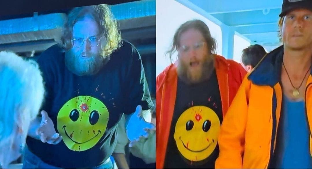 90s Head Shot ぶち抜きスマイル Tシャツ M