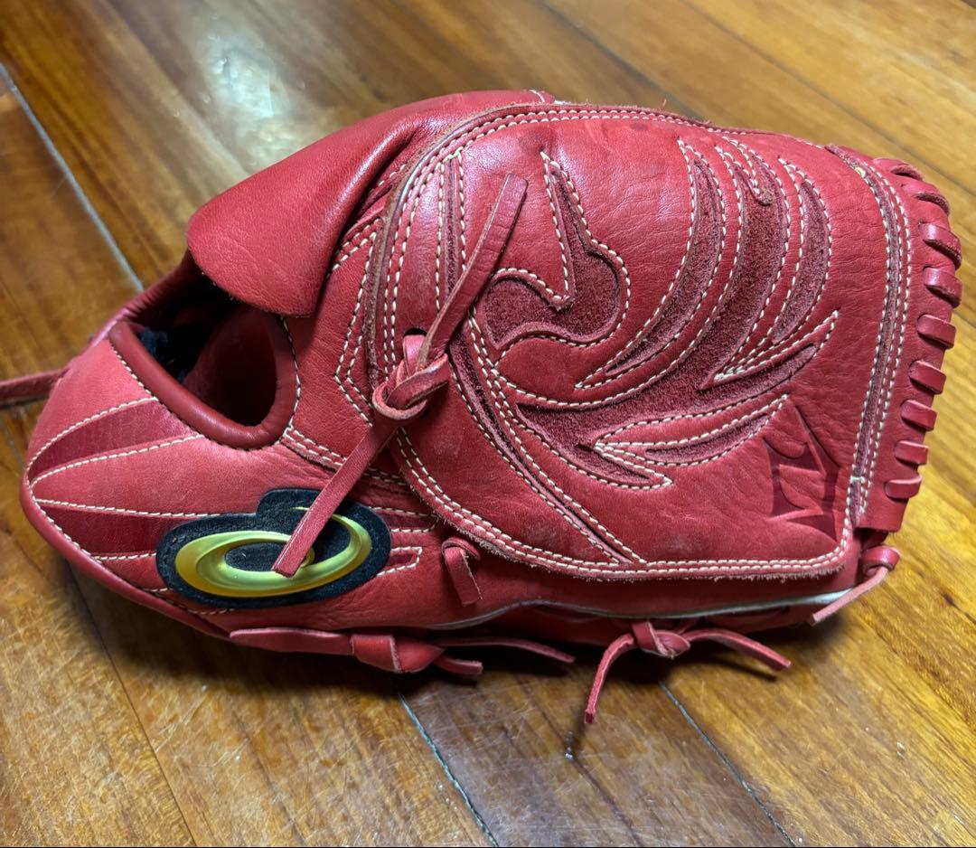 ASICS 軟式グローブ レッド