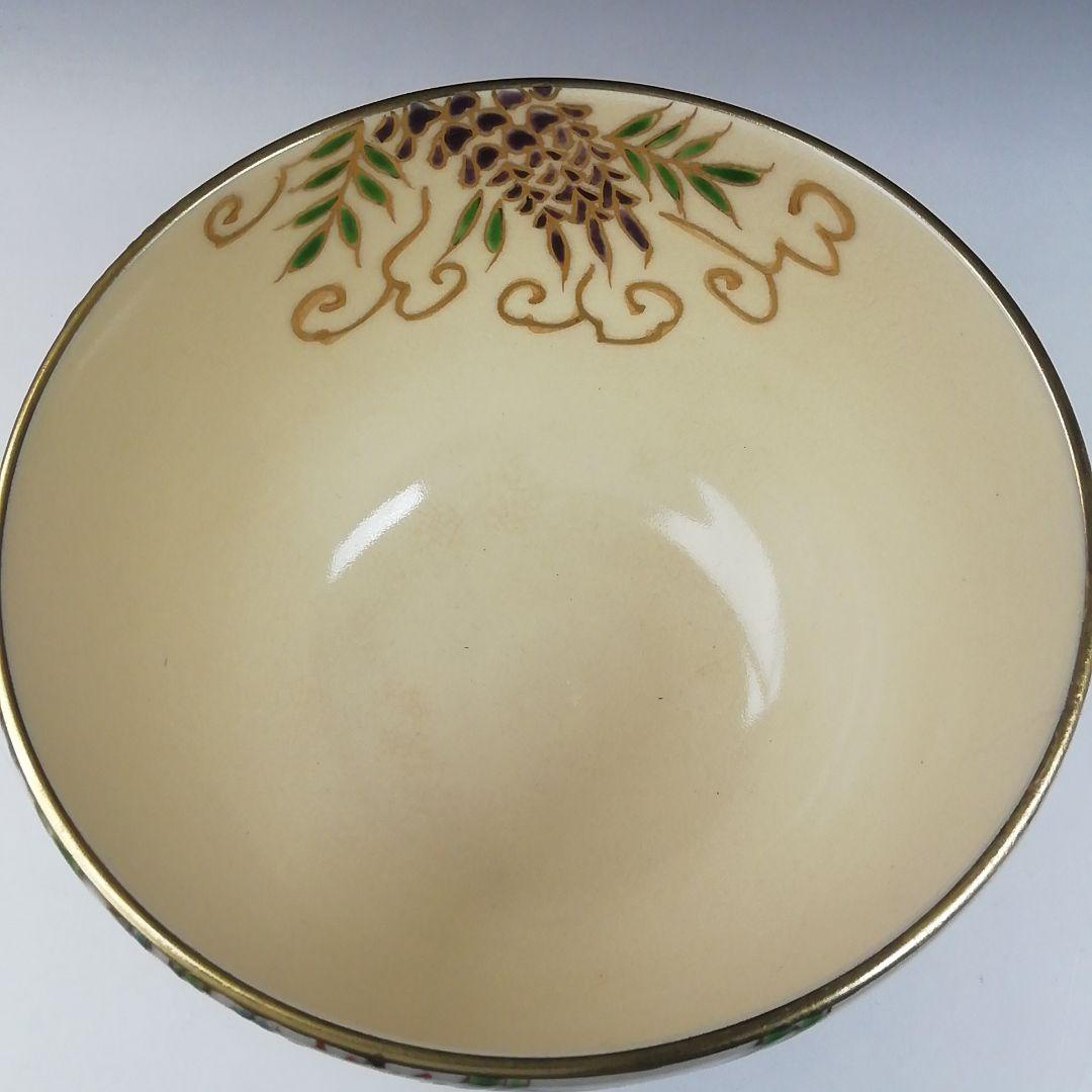 Ｔ６３４　茶碗　『仁清　花車』『寿楽 造』　共箱　抹茶碗　茶道具