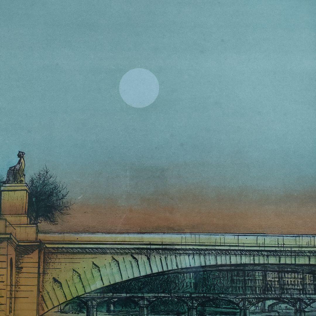 ジャン·カルズーCarzou　オリジナル大判リトグラフ『セーヌ河畔』直筆サイン入