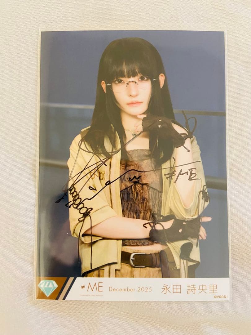 ≠ME ノイミー　生写真 排他的ファイター　歌唱衣装 永田詩央里　直筆　チュウ
