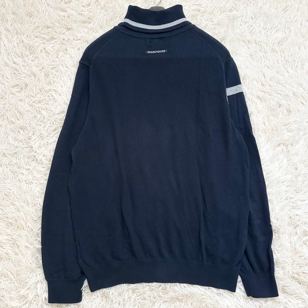 2023✨️パーリーゲイツ XL カシミヤタッチ天竺 タートルネックニット 濃紺