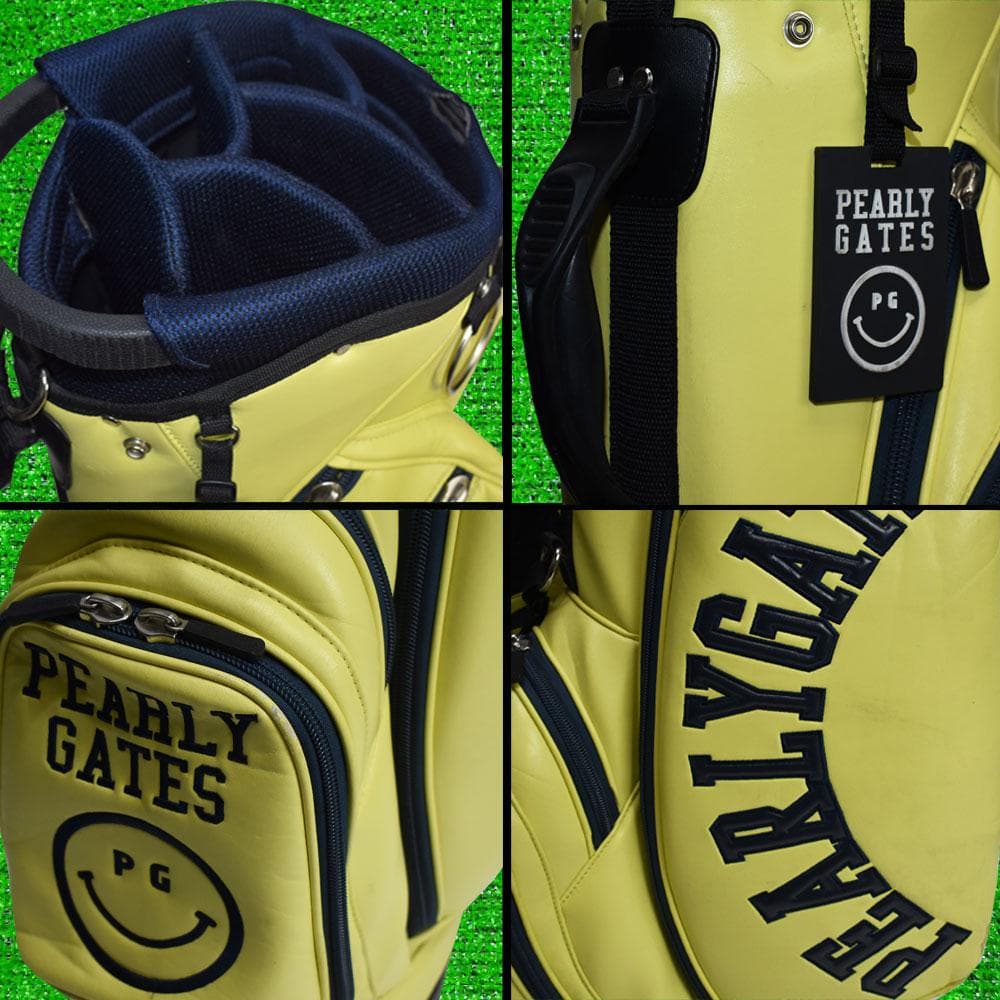！*！様 パーリーゲイツ スタンド式 キャディーバック９型【ライムイエロー】中古