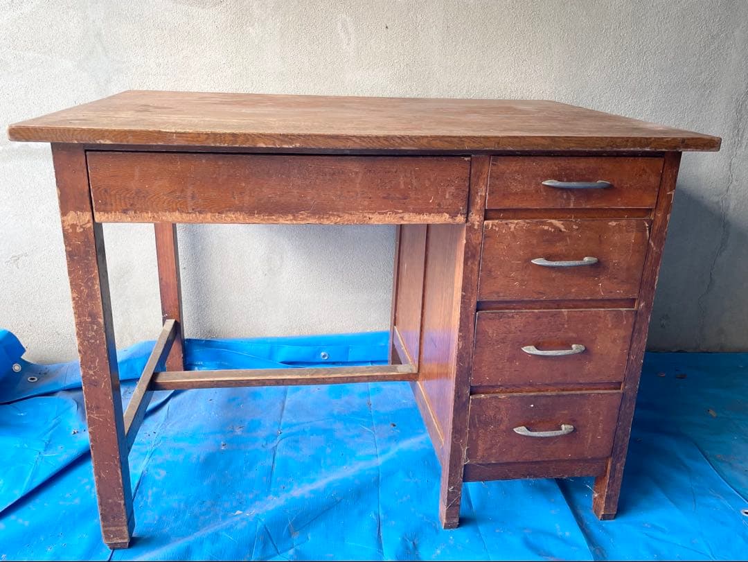 昭和レトロ　アンティーク家具　机　勉強机　木製