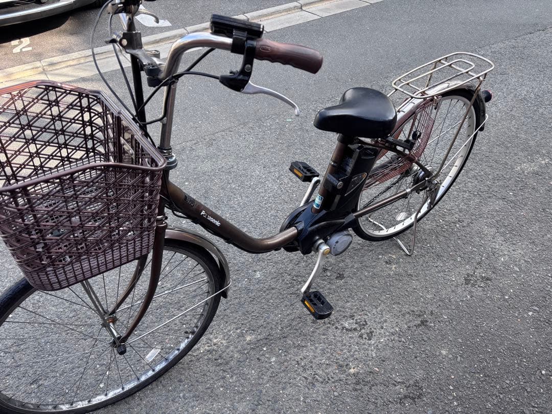 Panasonic電動アシスト自転車 ブラウン 前カゴ付き