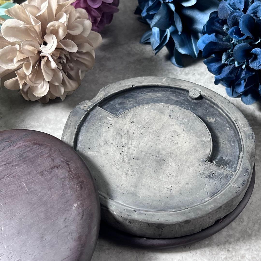 【美術館級】中国 蓮花文軒丸瓦硯 6-8世紀 南北朝瓦硯 連弁瓦 軒丸瓦 鐙瓦