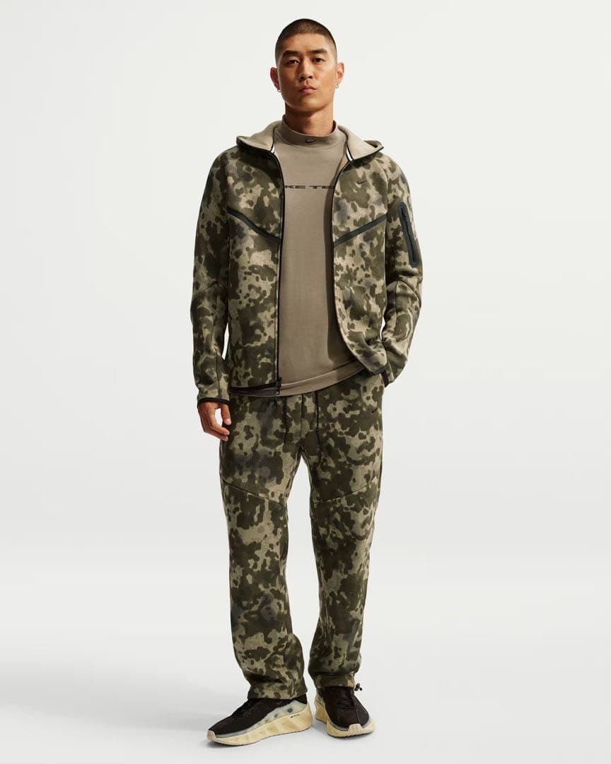 【新品】ナイキ テック メンズ オープンヘム フリース カモ パンツ 2XL