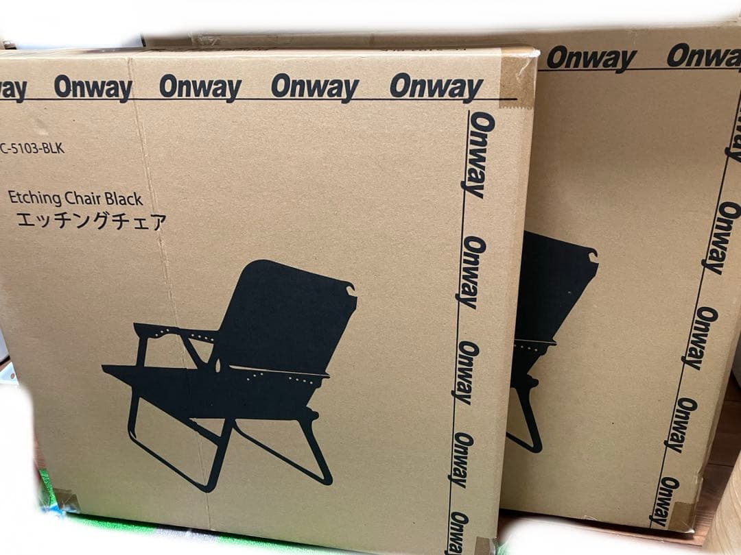 Onway(オンウェー) エッチングチェア 2脚セット　ブラック　アウトドア