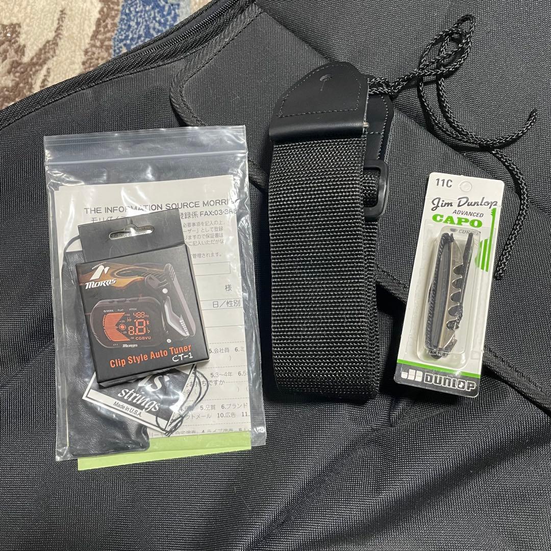 Morris M-12II BLK スプルース トップ単板 ケース&セット付き