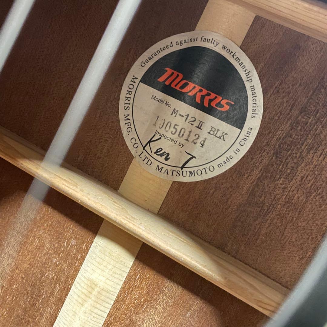 Morris M-12II BLK スプルース トップ単板 ケース&セット付き